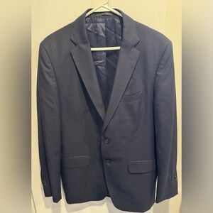 Massimo Dutti 💯 Wool Italian blazer super 120 sport coat navy prom office 50/40
